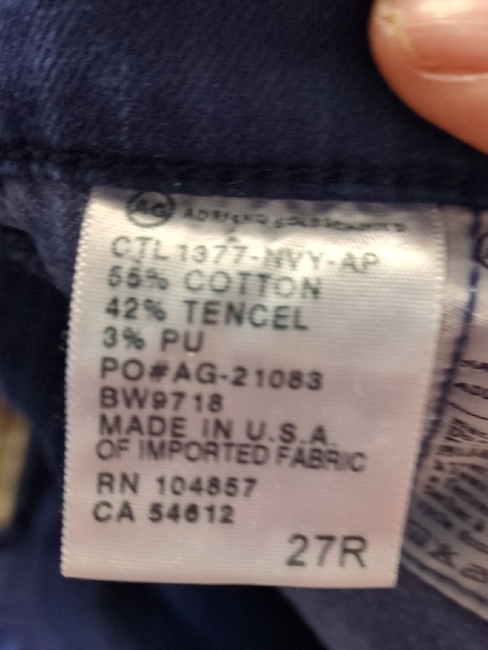 Ag Adriano Goldschmied Blue Stevie Ankle Slim Straight Leg Jeans Size 27R
